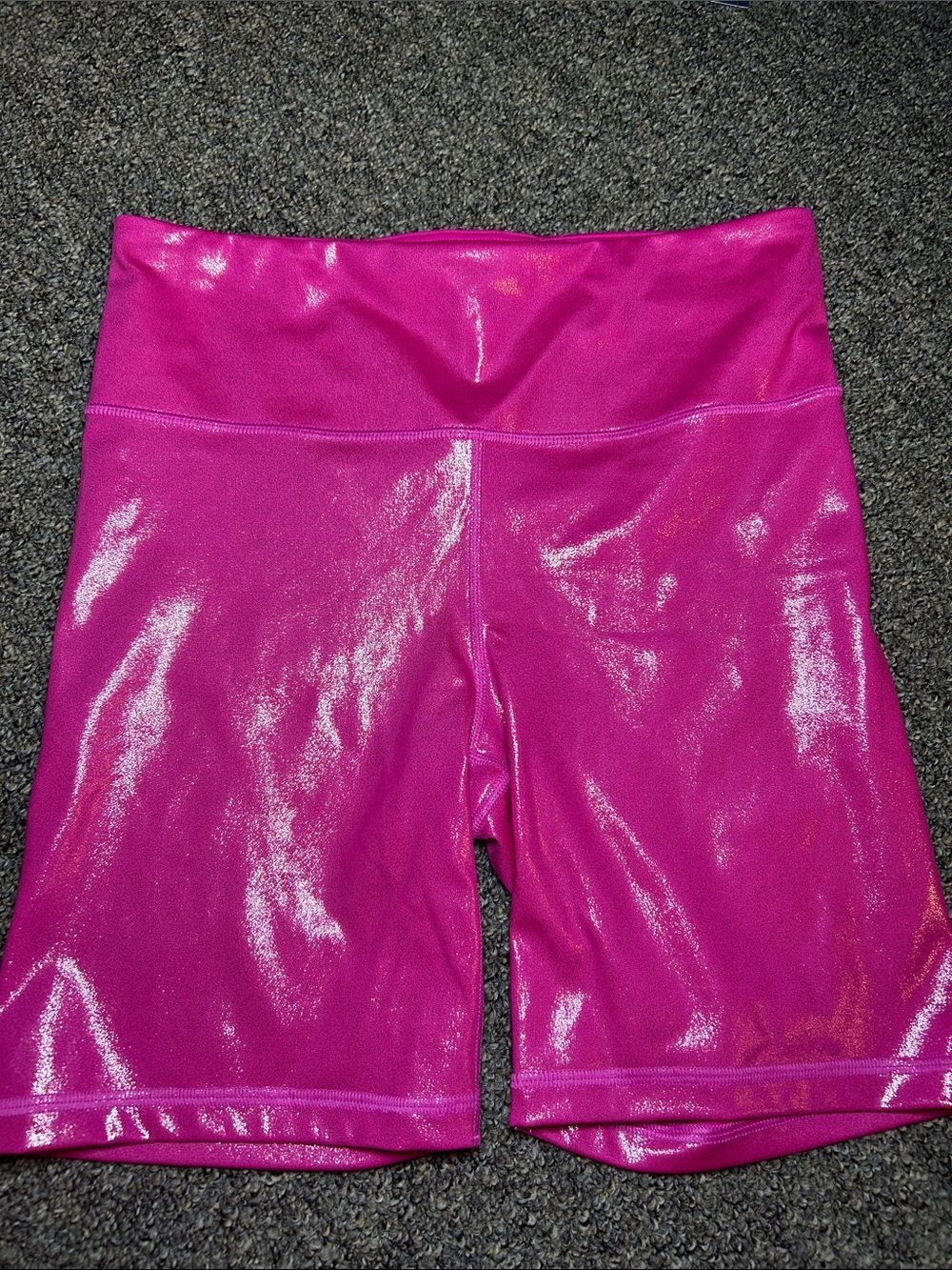 GAP Shiny Hot Pink High-Waist Bike Shorts